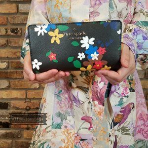 Kate Spade Staci Sailing Floral Bifold Wallet Red